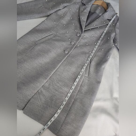 Chico's Midi coat pearl accents new without tags size Large - Picture 5 of 10